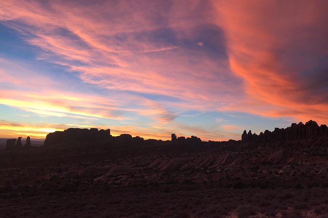 Arches National Park 4x4 Adventure from Moab - Morning light, late-afternoon color, and dark skies