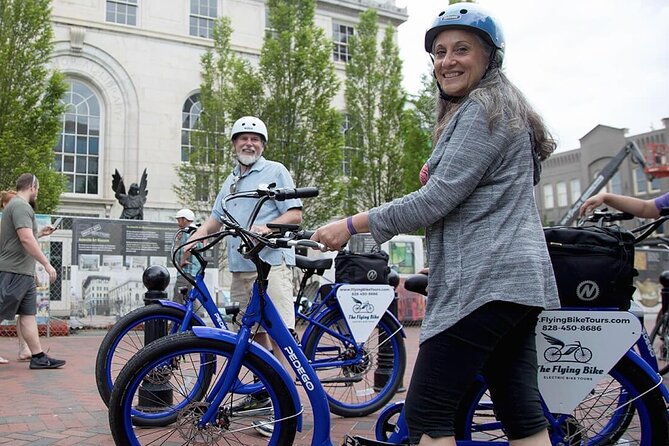 Asheville Historic Downtown Guided Electric Bike Tour with Scenic Views - Sunset Terrace for Downtown and Blue Ridge Views
