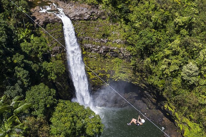 Big Island Zipline Tour Near Akaka Falls (250-ft Waterfall!) - A Hawaiian lesson between the platforms
