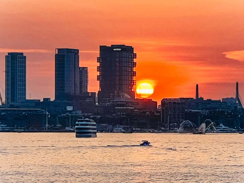 Boston: Boston Harbor Sunset Cruise - From daylight skyline to city lights