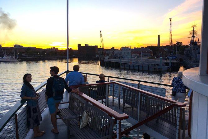 Boston Harbor Sunset Cruise - The USS Constitution and the sunset cannon