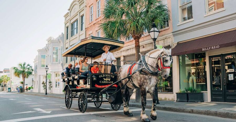 Charleston: Historical Downtown Tour by Horse-drawn Carriage - Leaving the stable and heading toward the Old City Market