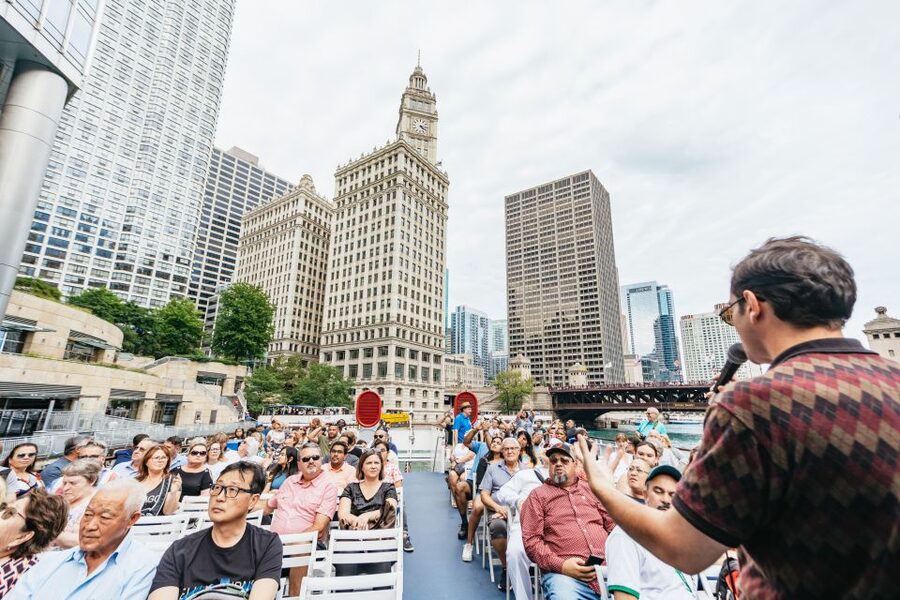 Chicago: 1.5-Hour Lake and River Architecture Cruise - Starting beneath the Wrigley Building
