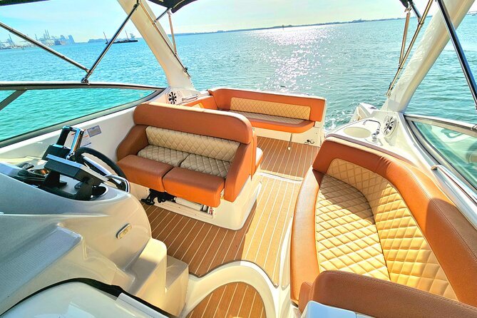 Explore Miami in Style: Private Boat Cruise Tour with Captain - A water-level view of the Miami Heat arena