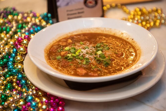 French Quarter walking Food Tour: Signature Tastes of New Orleans - French Market and Laura’s Candies: starting with New Orleans flavor