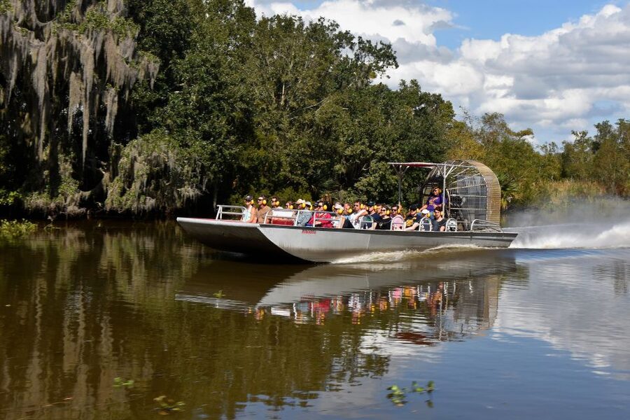 From Lafitte: Swamp Tours South of New Orleans by Airboat - Boarding an open airboat