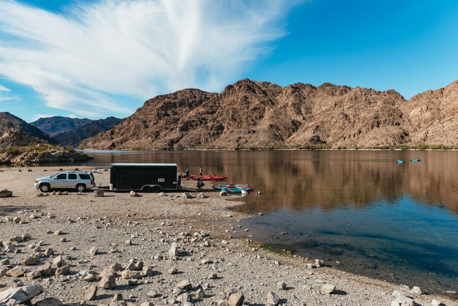From Las Vegas: Emerald Cave Guided Kayaking Tour - Paddling north on the Colorado River