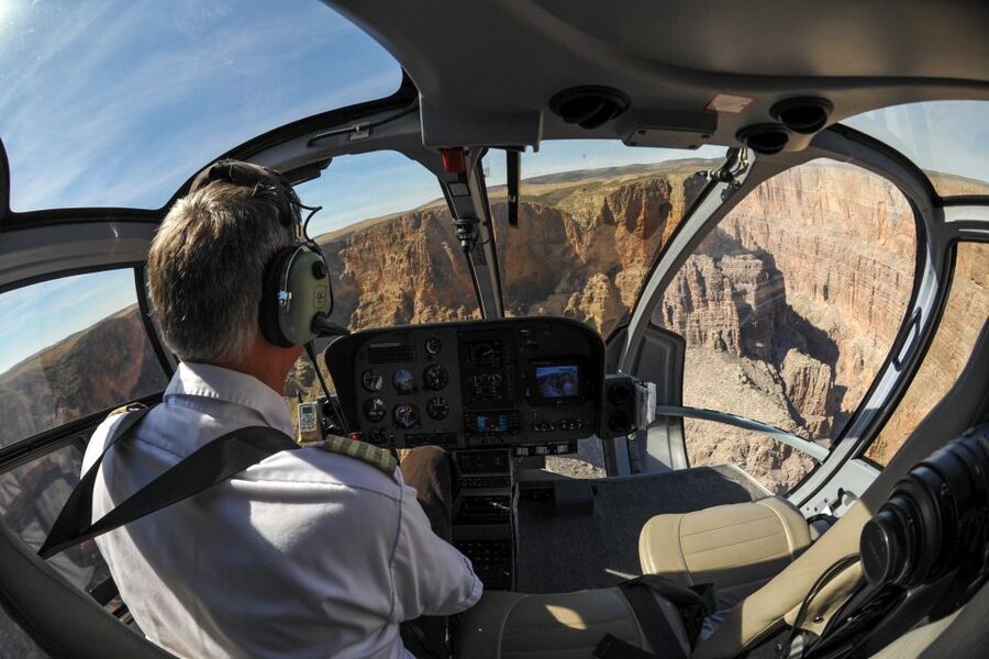 From South Rim: Grand Canyon Spirit Helicopter Tour - Following the Colorado River toward the Painted Desert