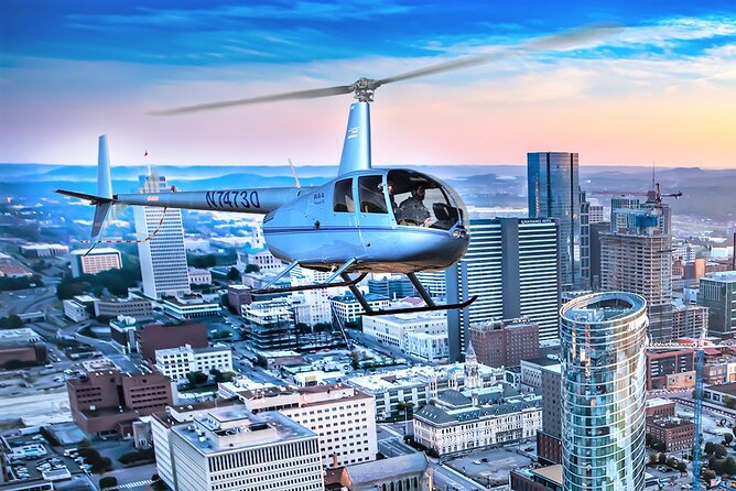 Helicopter Tour of Downtown Nashville - Broadway at rooftop level