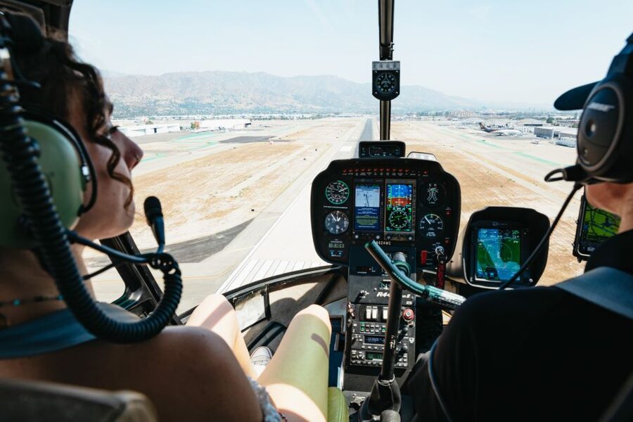 Hollywood & Beverly Hills Celebrity Helicopter Tour - Taking off near Universal and Warner Bros.