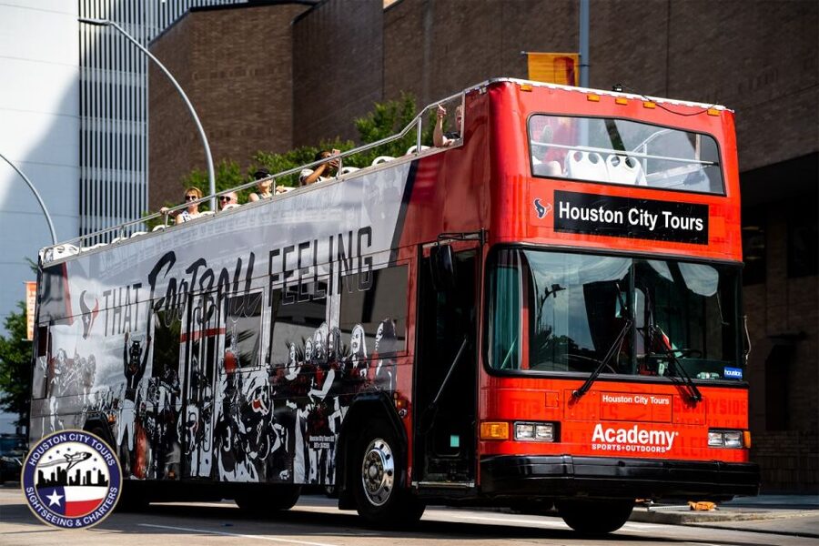 Houston: Guided City Tour by an Open-Top Double Decker Bus - Houston Graffiti Park, seen from the top deck