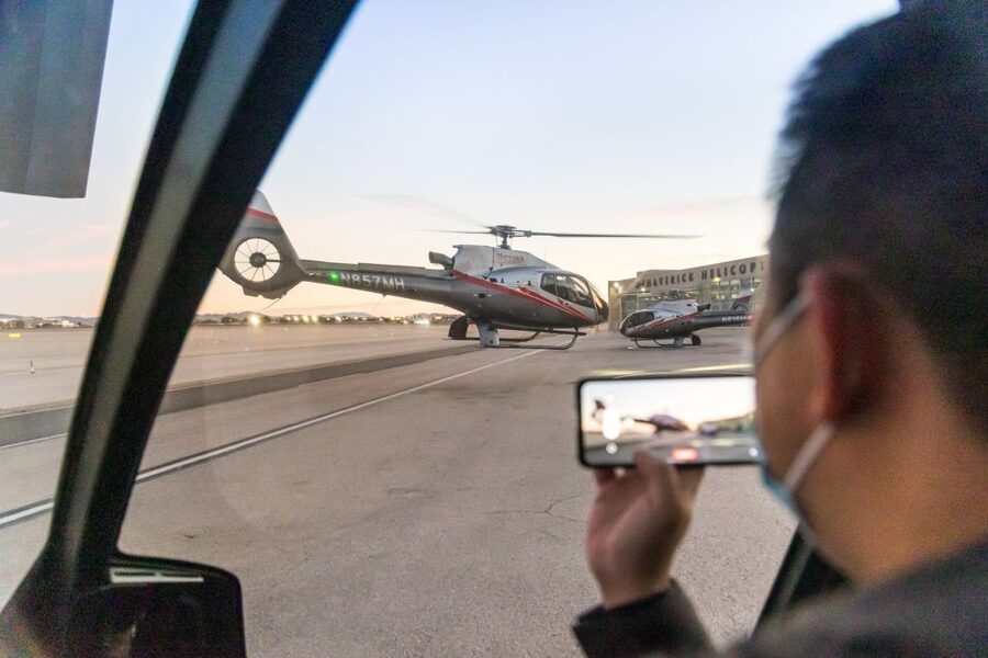 Las Vegas: Helicopter Night Flight over the Strip - Seating, windows, and photographs