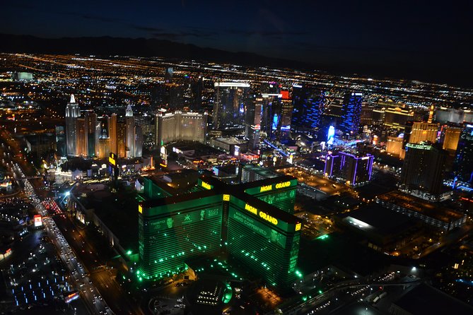 Las Vegas Helicopter Night Strip Flight Tour with Optional Dinner - Fremont Street from above
