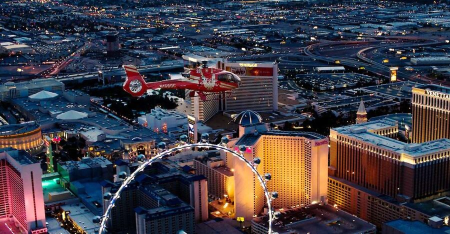 Las Vegas: Night Helicopter Flight over Las Vegas Strip - Why Las Vegas works so well from the air at night