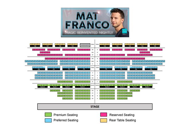 Mat Franco Magic Reinvented Nightly at the LINQ Hotel and Casino - Choosing between Premium, Preferred, Reserved, and rear tables