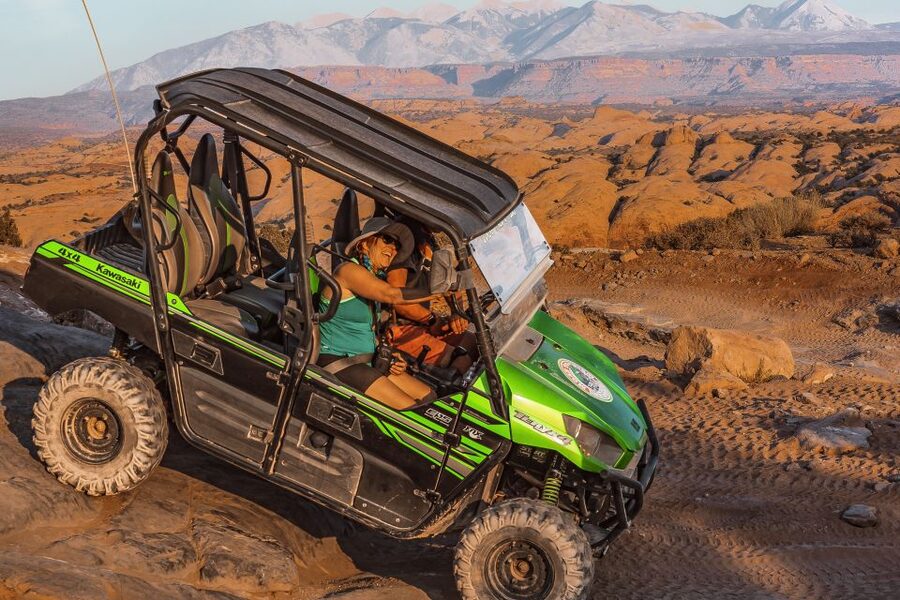 Moab: Hell's Revenge UTV 4x4 Guided Adventure - Dinosaur tracks near Lion’s Back