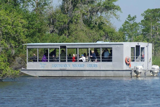 New Orleans Swamp Tour Boat Adventure with Transportation - What the covered swamp boat is like
