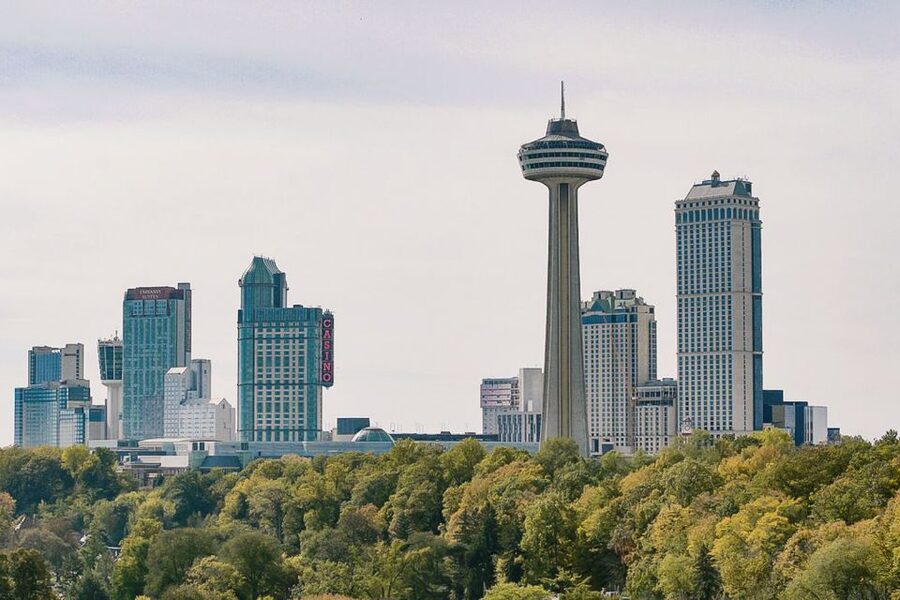 Niagara Falls, ON: Helicopter Ride with Boat & Skylon Lunch - The boat gets you into the spray