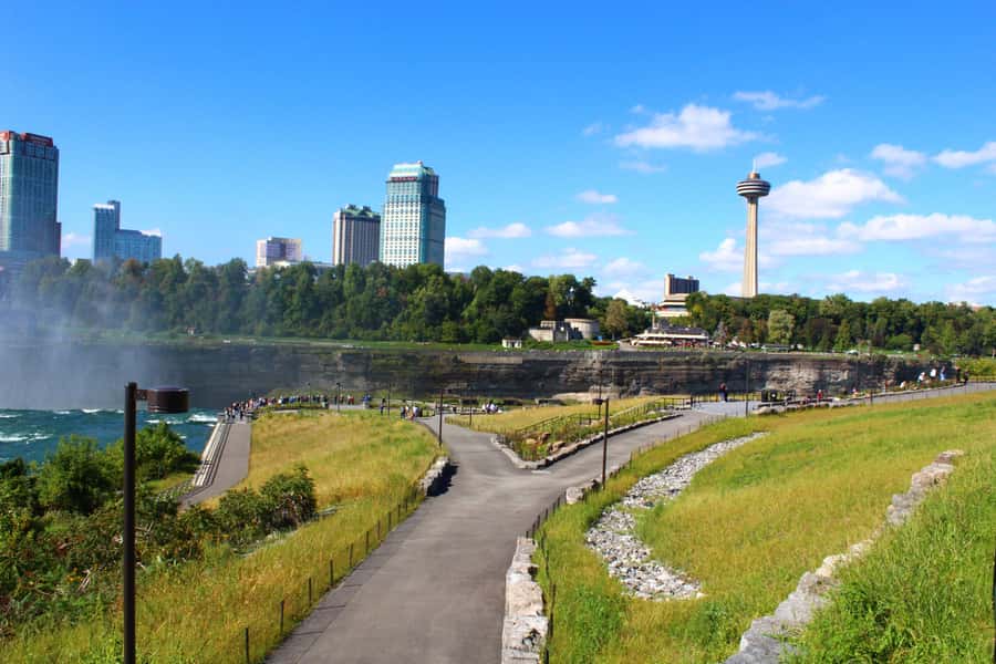 Niagara Falls USA: Cave of the Winds & Maid of the Mist Ride - Terrapin Point and the three falls from Goat Island
