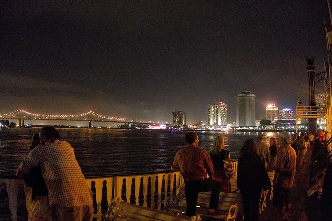 Paddlewheeler Creole Queen Jazz Dinner Cruise in New Orleans - The promenade deck after sunset