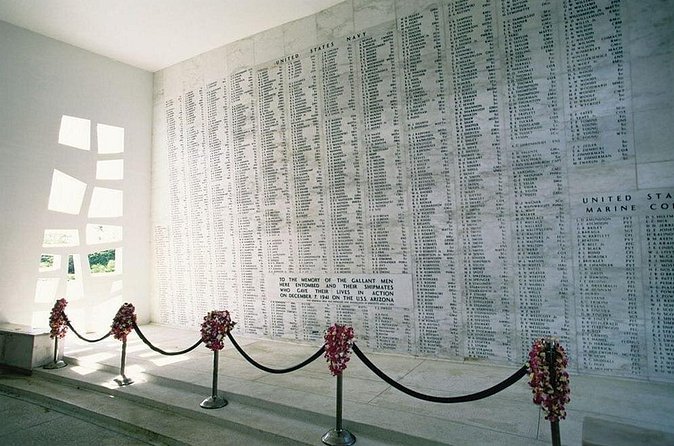 Pearl Harbor, National Memorial Cemetery and Honolulu City Tour - The Navy launch and the white memorial