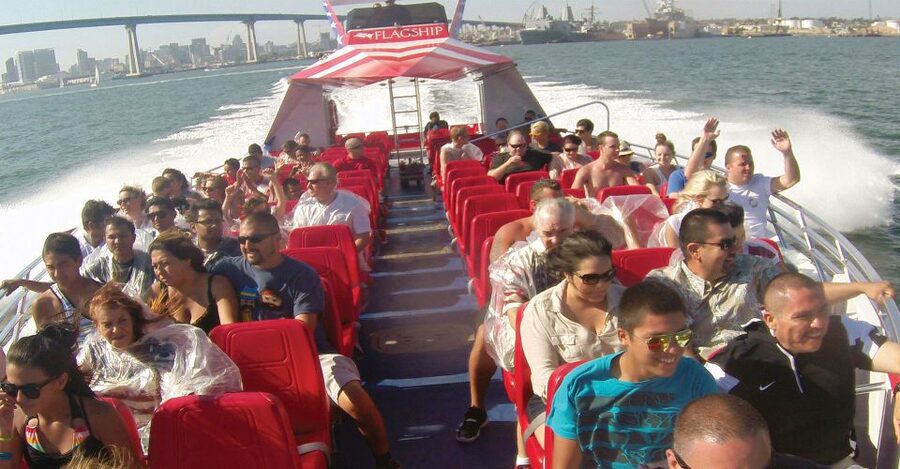 San Diego: Patriot Jet Boat Thrill Ride - Passing beneath the Coronado Bridge