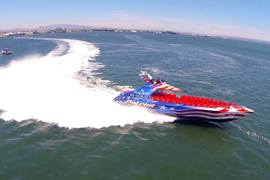 San Diego: Patriot Jet Boat Thrill Ride - Picking a seat for comfort or maximum spray