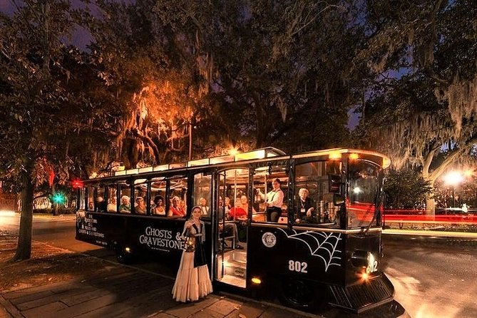Savannah Ghosts & Gravestones Trolley Tour - Andrew Low House after dark