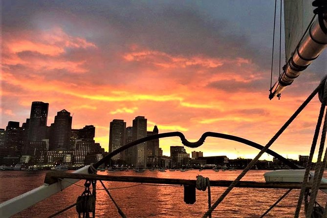Sunset Sailing Cruise on a Tall Ship in Boston Harbor - Setting out from Fan Pier Marina at sunset