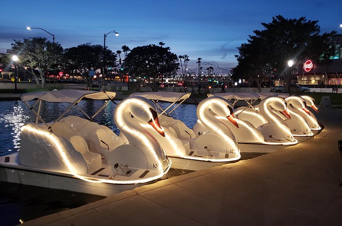 Swan Boat Rental at Rainbow Lagoon in Long Beach - The real workout: pedaling and steering