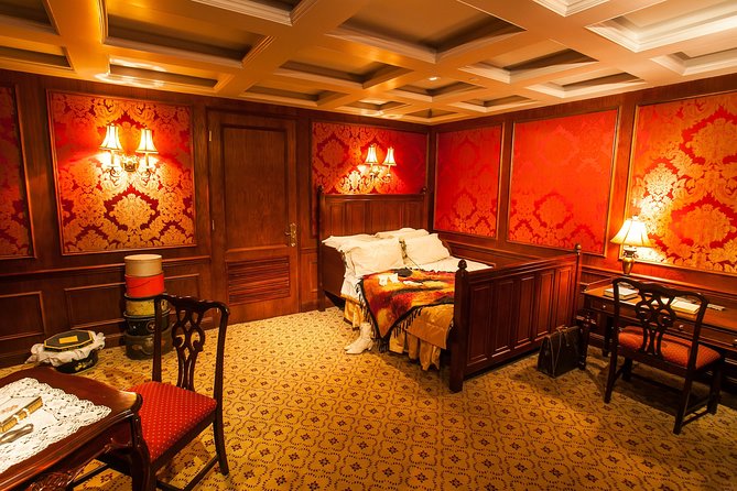 Titanic: The Artifact Exhibition at the Luxor Hotel and Casino - The Grand Staircase and cabins show two very different Titanics