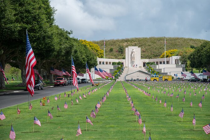 Waikiki Trolley Red Line Heroes & Legends Hop-on Hop-off Tour - Punchbowl Crater and the National Memorial Cemetery