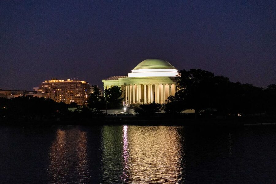 Washington DC: Monuments by Moonlight Nighttime Trolley Tour - The trolley seats and guide commentary