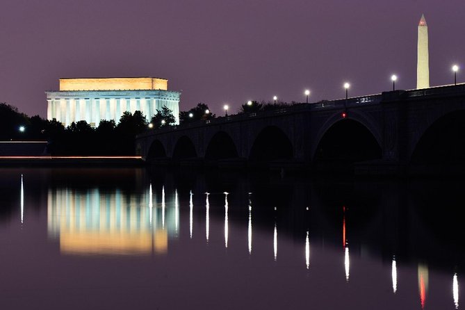 Washington DC Moonlight Tour by Electric Cart - The Washington Monument under floodlights