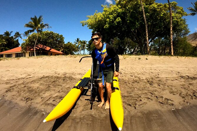 Water Bike Tour in South Maui - Passing the rare black-sand beach