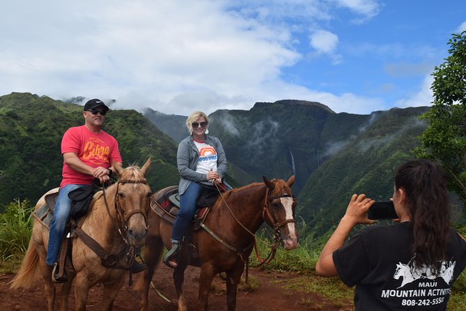 West Maui Mountain Waterfall and Ocean Tour via Horseback - Descending toward the coastal views