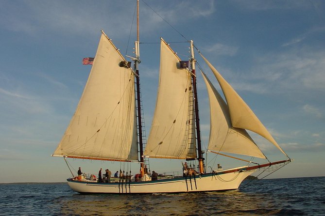Windjammer Classic Sunset Sail from Camden, Maine - Curtis Island Light and the opening bay